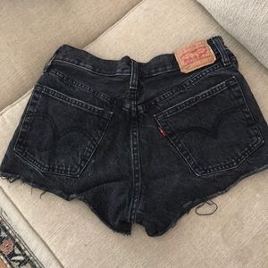 Levi’s 501 black jeans shorts, sz 26, 100% cotton